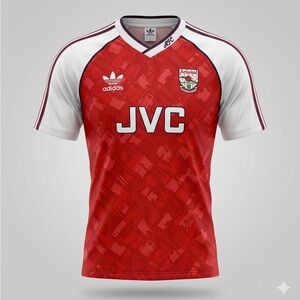 Arsenal Retro 1990-1992 Home Shirt - JVC Classic Trefoil Reissue - Size XL